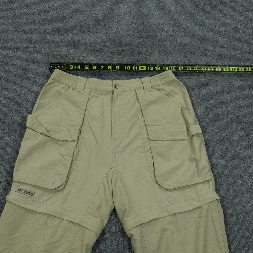 Columbia Convertible Cargo Pants Mens Medium Tan Zip Off Hiking Outdoor TM8250